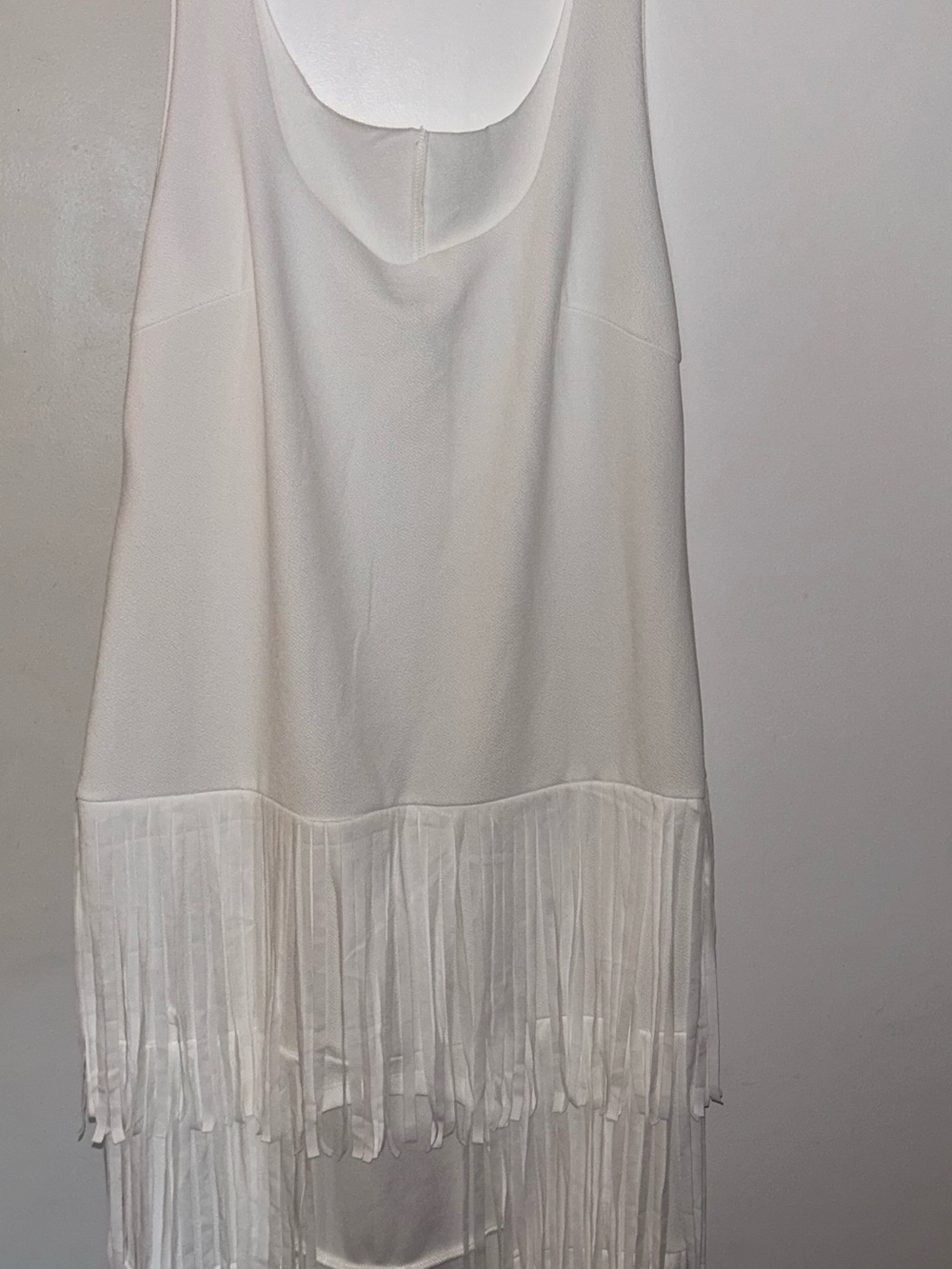 SHEIN WHITE FRINGE LONG DRESS.